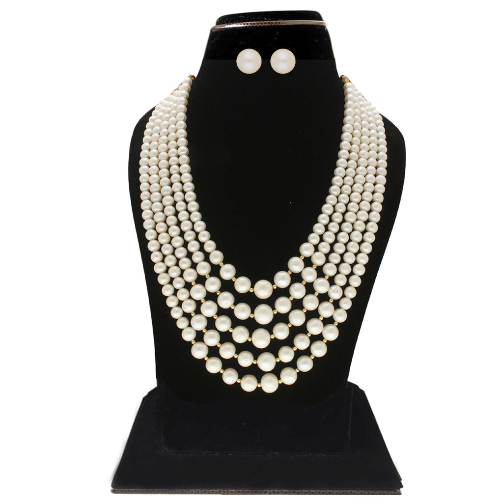 J Pearls Saanvi 5 Lines Pearl Necklaces
