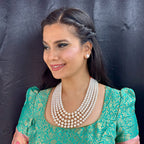 J Pearls Saanvi 5 Lines Pearl Necklaces