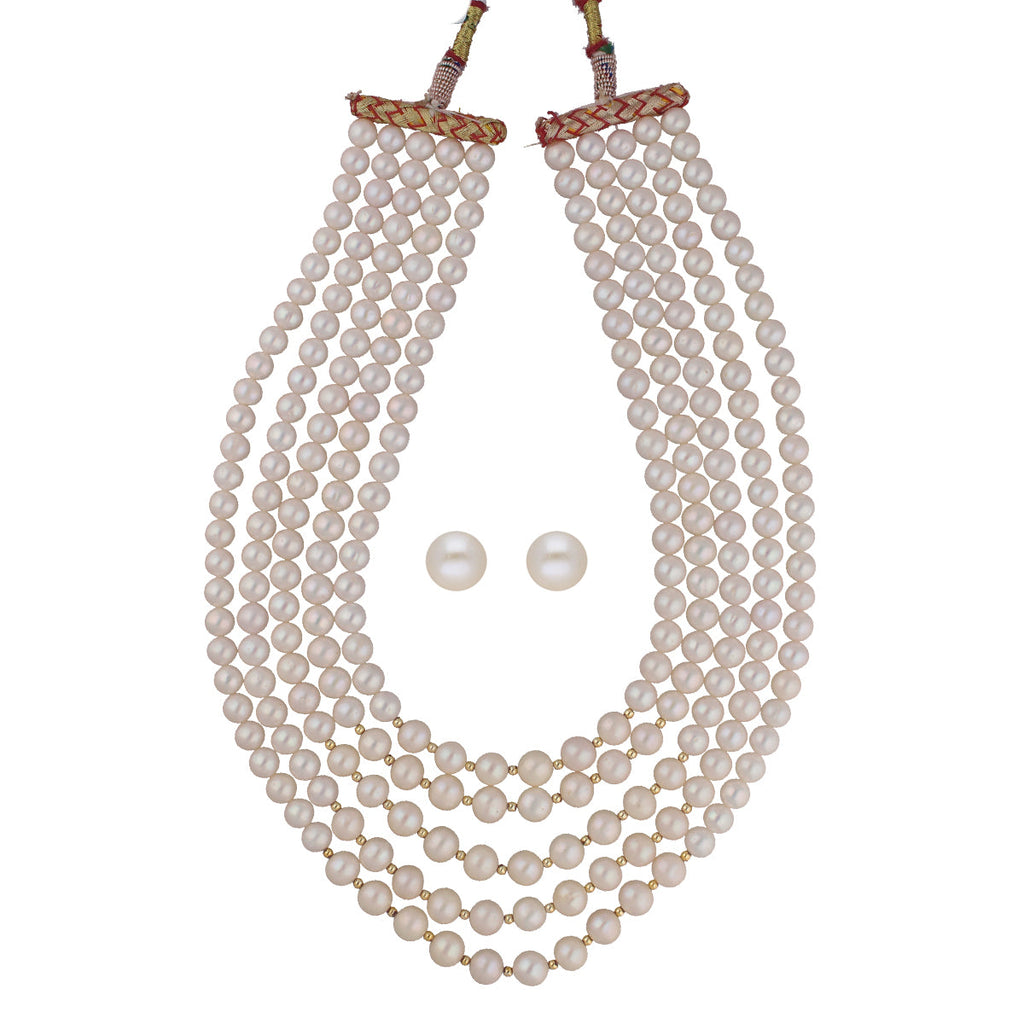 J Pearls Saanvi 5 Lines Pearl Necklaces
