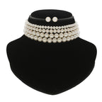 J Pearls Naira 4 Lines Pearl Choker Set