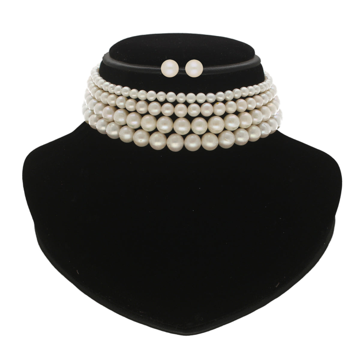 J Pearls Naira 4 Lines Pearl Choker Set