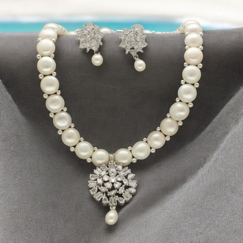 J Pearls Dazzling Divinity Pearl Necklace Set