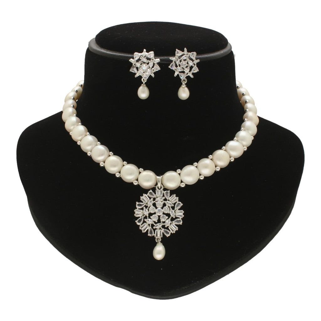 J Pearls Dazzling Divinity Pearl Necklace Set