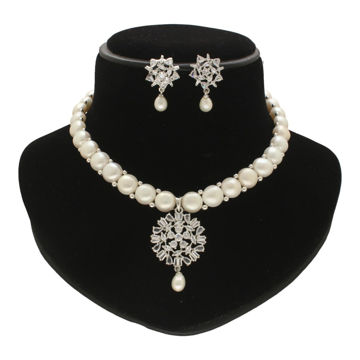 J Pearls Dazzling Divinity Pearl Necklace Set
