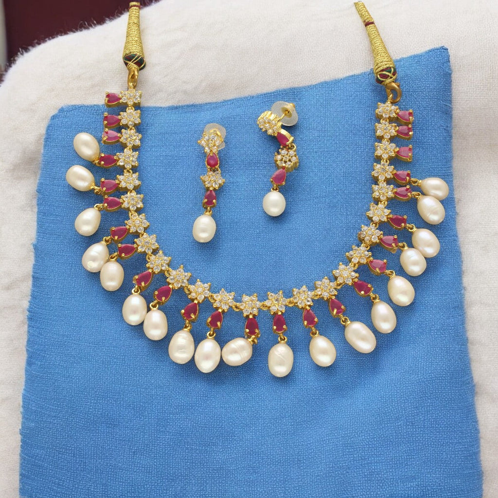 J Pearls Ekaaksh Pearl Necklace Set