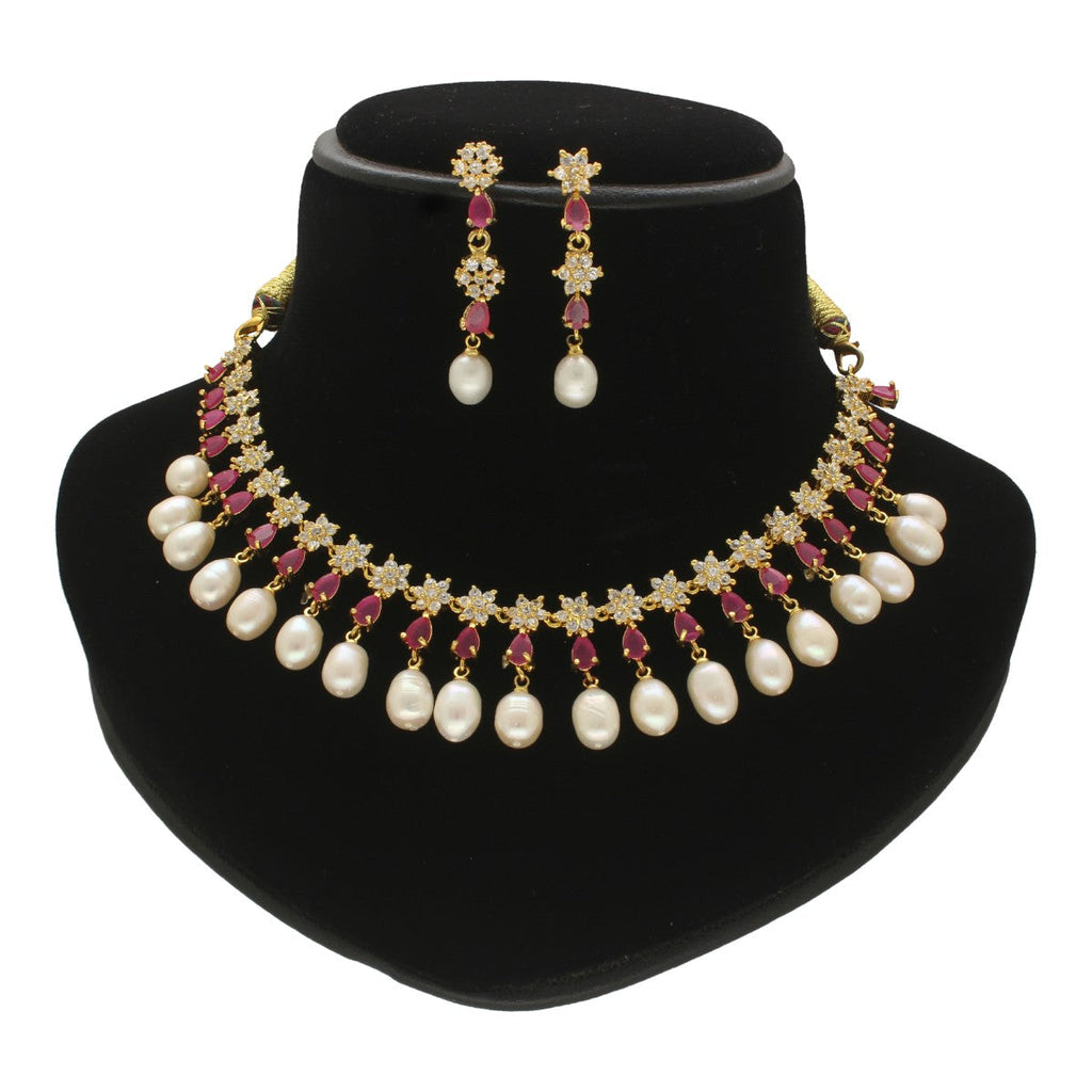 J Pearls Ekaaksh Pearl Necklace Set