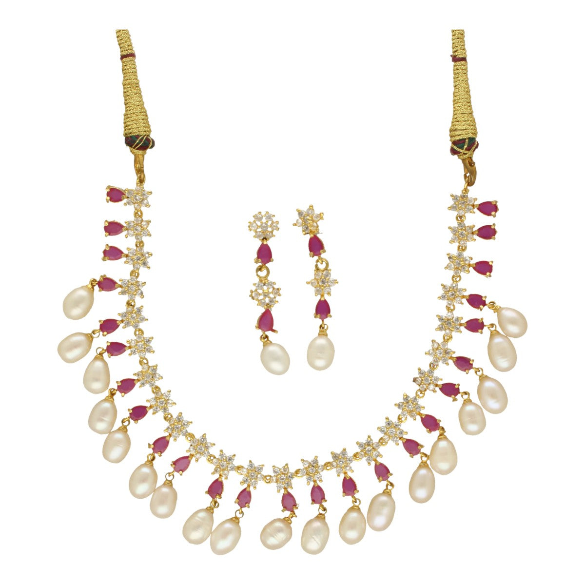 J Pearls Ekaaksh Pearl Necklace Set