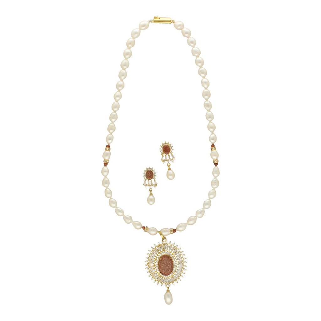 J Pearls Opal Pearl Necklace Set