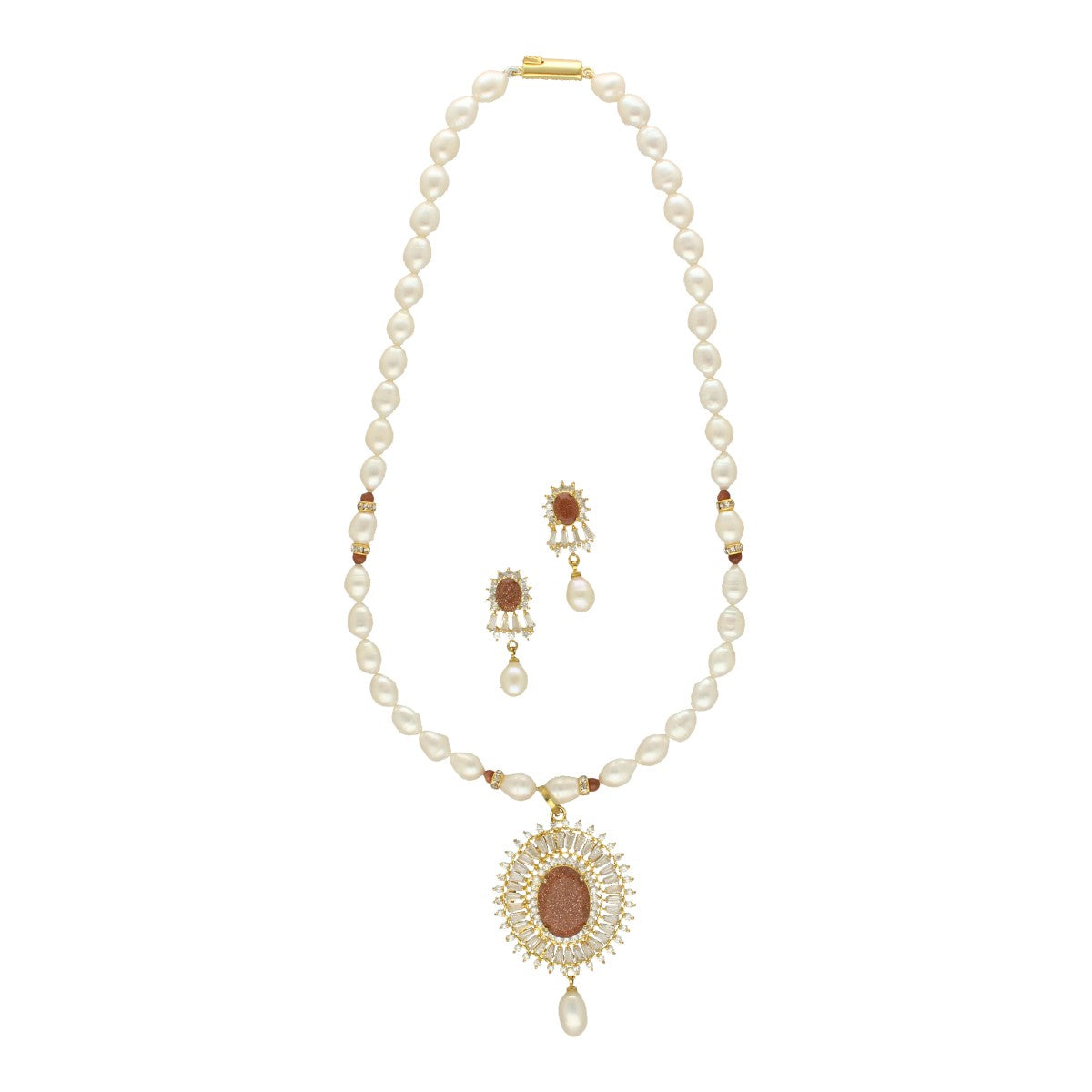 J Pearls Opal Pearl Necklace Set