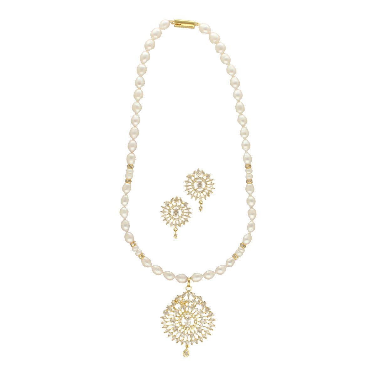 J Pearls Quasar Mystique Pearl Necklace Set