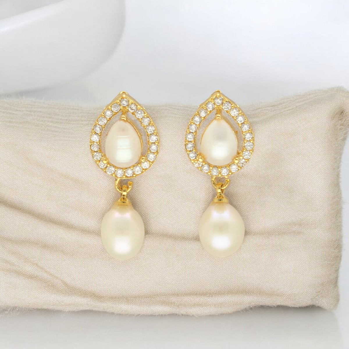 J Pearls Tirna Pearl Earrings - Distacart