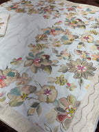 Evanik Off White Tussar Cotton With Hand Mirror Work Saree With Unstitched Blouse - Distacart