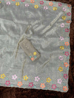 Evanik Grey Sufi Silk Crush With thread & Beads Work Party Wear Saree With Blouse - Distacart