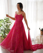 Lorenvalley Women Soft Chiffon Bandhej Fabric Print Fully Flair Anarkali With Pant Dupatta Set - Magenta