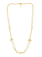 White Beaded, Kundan Necklace - Ruby Raang