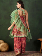 Sangria Printed Pure Cotton Kurta & Sharara With Dupatta