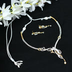 Mominos Fashion Johar Kamal Silver-Plated American Diamond Choker Set - Distacart