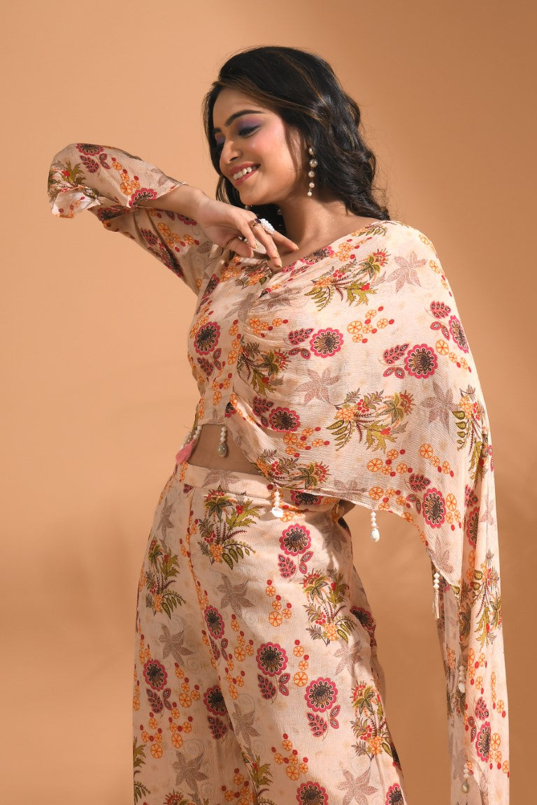 Morchari Top And Pant - Cream