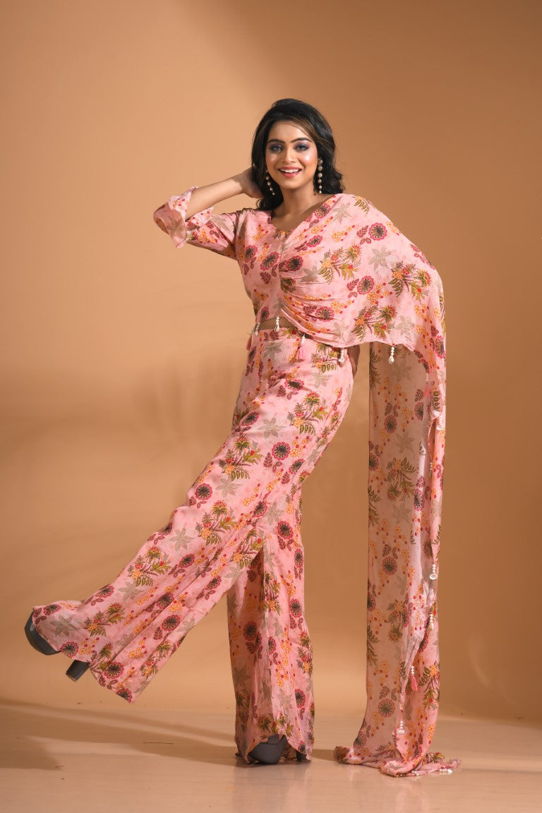 Morchari Top And Pant - Light Pink