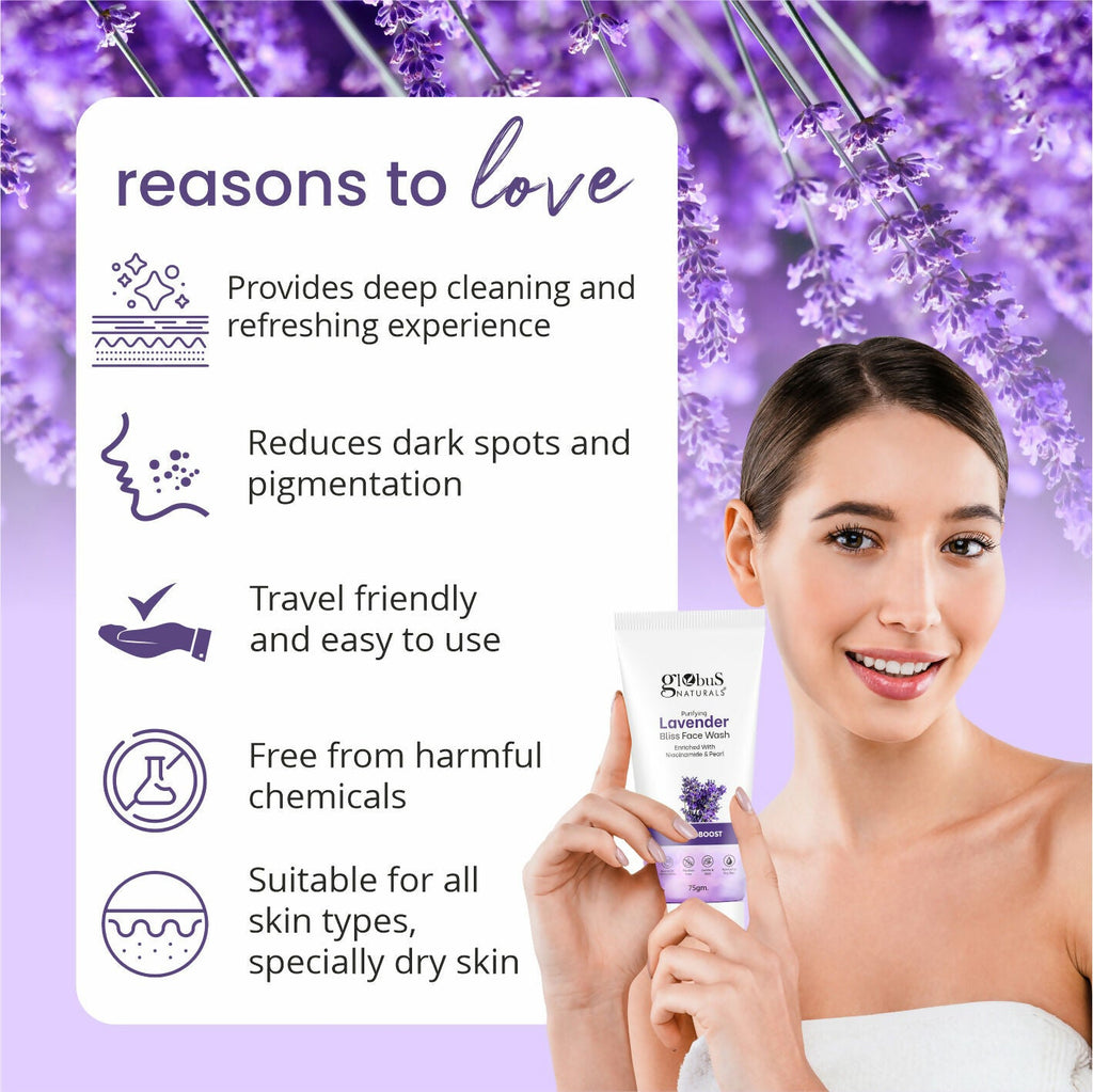 Globus Naturals Purifying Lavender Face Wash - Distacart