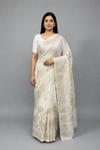 Morchari Applique Work All Over Saree With Unstitched Blouse - Distacart