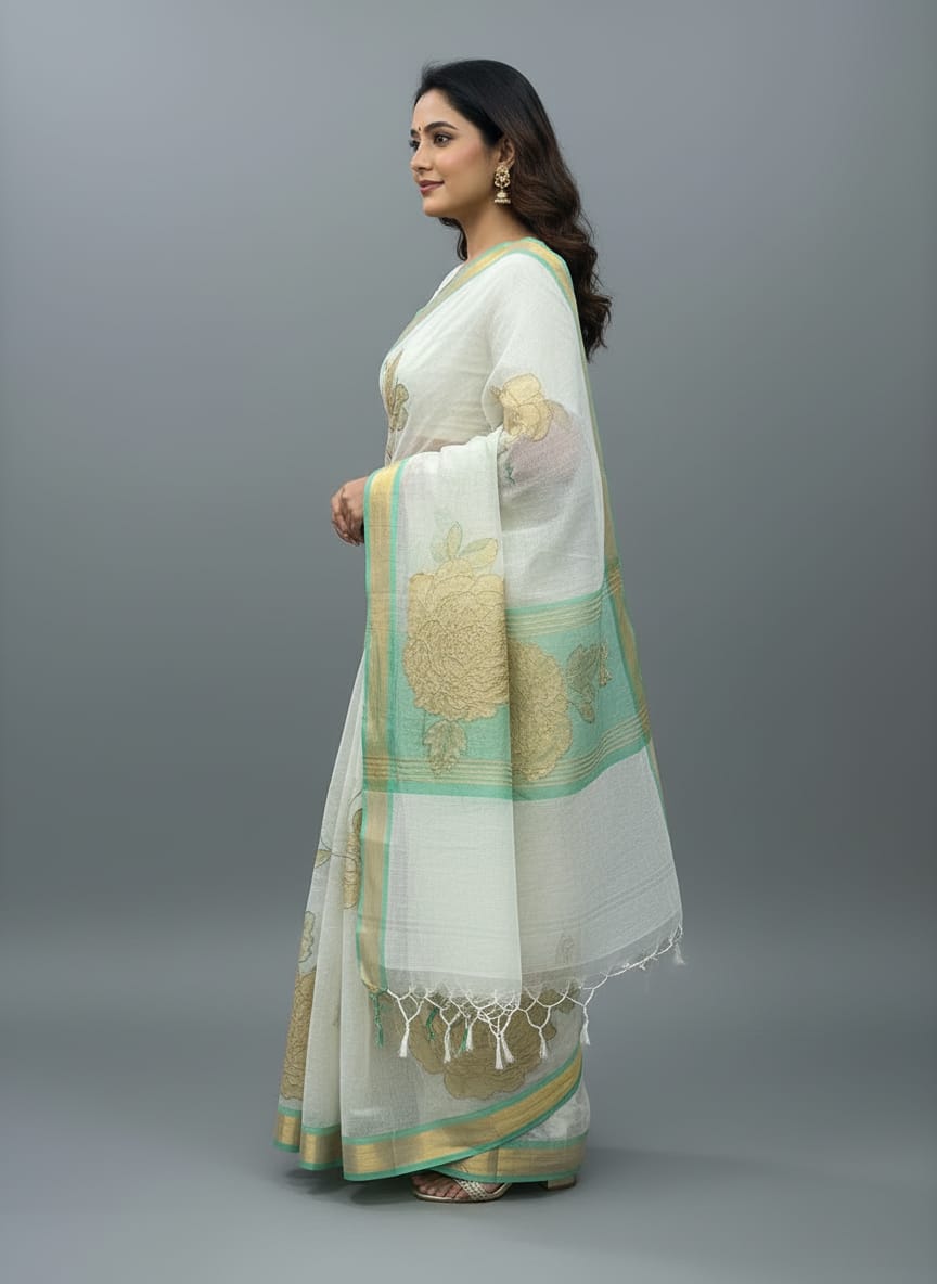 Morchari Applique Work With Thread Work With Unstitched Blouse - Distacart