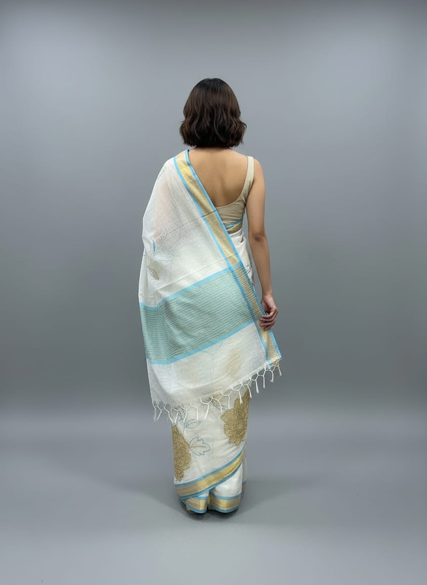 Morchari Applique Work With Thread Work With Unstitched Blouse - Distacart
