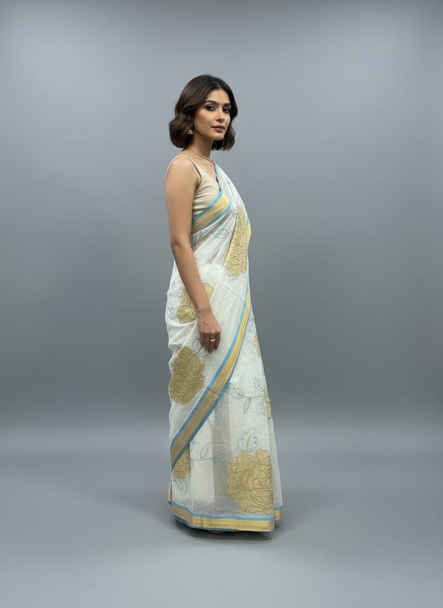 Morchari Applique Work With Thread Work With Unstitched Blouse - Distacart