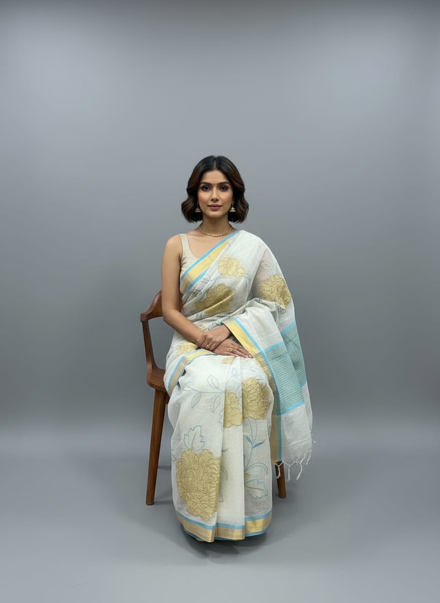 Morchari Applique Work With Thread Work With Unstitched Blouse - Distacart