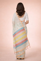 Morchari Mal Chanderi All Over kantha Work With Unstitched Blouse - Distacart