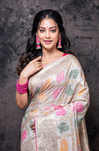 Morchari Pure Dola Silk Saree - Cream