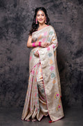 Morchari Pure Dola Silk Saree - Cream