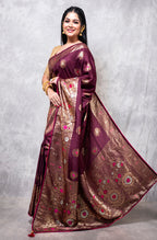 Morchari Pure Dola Silk Saree - Brown