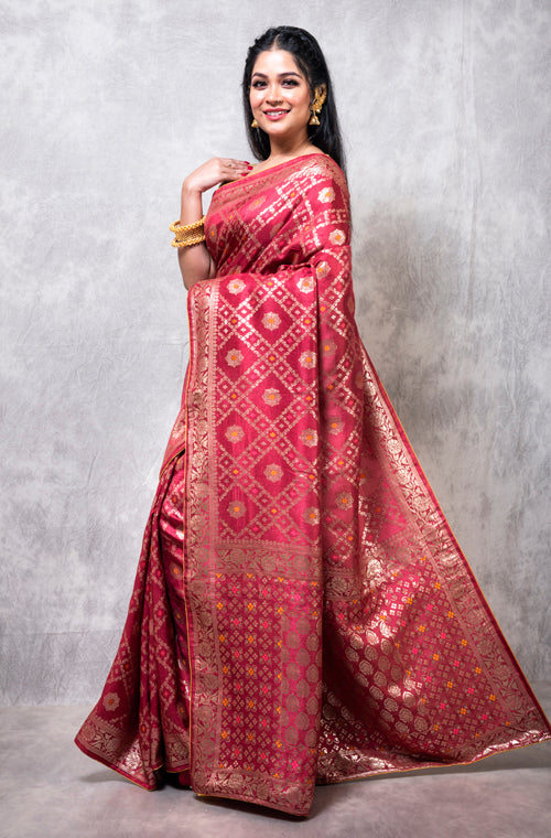 Morchari Pure Dola Silk Saree - Maroon