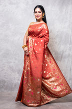 Morchari Pure Dola Silk Saree - Dark Mustard