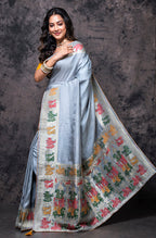 Morchari Pure Dola Silk Saree - Grey