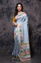 Morchari Pure Dola Silk Saree - Grey