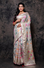 Morchari Pure Dola Silk Saree - Cream