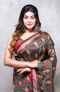Morchari Pure Russian Silk Saree Digital Print - Multicolour