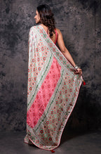 Morchari Pure Russian Silk Saree Digital Print - Multicolour