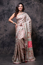 Morchari Pure Russian Silk Saree Digital Print - Multicolour