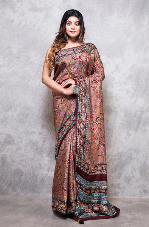 Morchari Pure Russian Silk Saree Digital Print - Multicolour