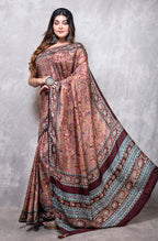 Morchari Pure Russian Silk Saree Digital Print - Multicolour