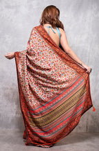Morchari Pure Russian Silk Saree Digital Print - Multicolour