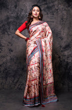 Morchari Pure Russian Silk Saree Digital Print - Multicolour