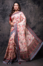 Morchari Pure Russian Silk Saree Digital Print - Multicolour