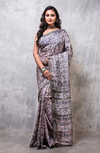 Morchari Pure Russian Silk Saree Digital Print - Multicolour