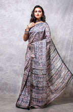 Morchari Pure Russian Silk Saree Digital Print - Multicolour
