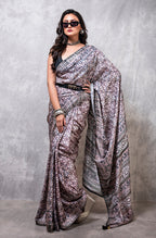 Morchari Pure Russian Silk Saree Digital Print - Multicolour
