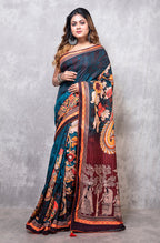 Morchari Pure Dola Silk Saree Digital Print - Multicolour